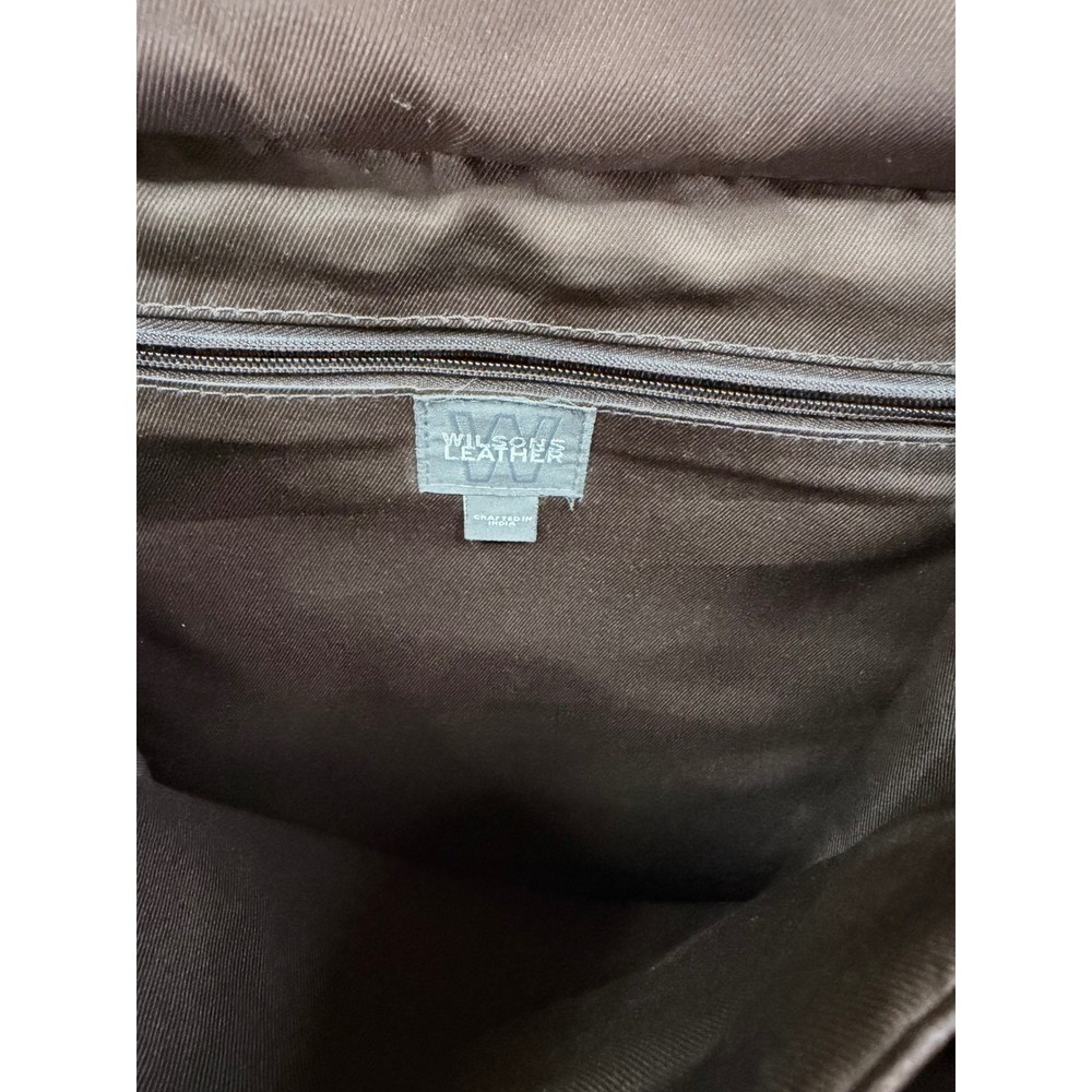 Wilsons Leather Messenger Bag Mens OS Brown Crossbody Laptop Work Bag - Picture 7 of 14